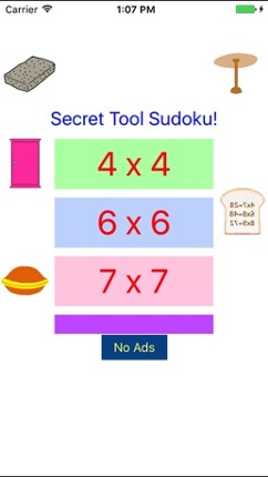 Easy SUDOKU 4x4,6x6,7x7 with Secret Tools Image