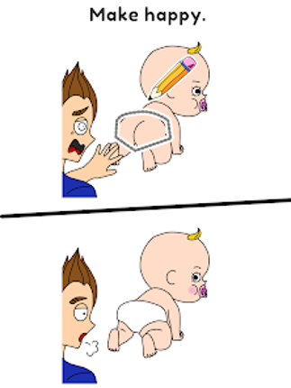 Draw Happy Baby : Puzzle Game screenshot