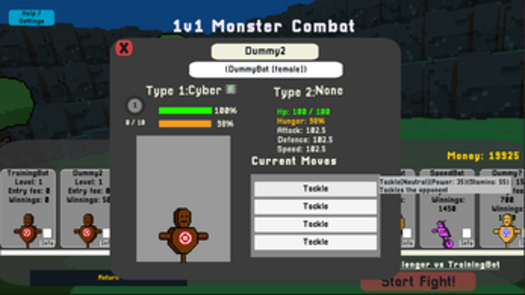 1v1 Monster Combat Prototype screenshot