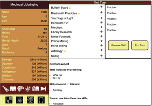Medieval Upbringing 7DRL screenshot