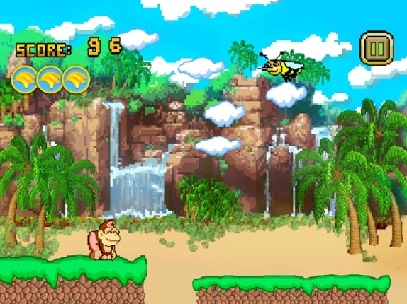 Pixel Monkey - Monkeys Jump, Battle, and Duck under Obstacles in Jungle Temple Image