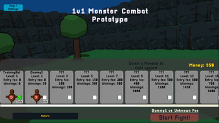 1v1 Monster Combat Prototype Image