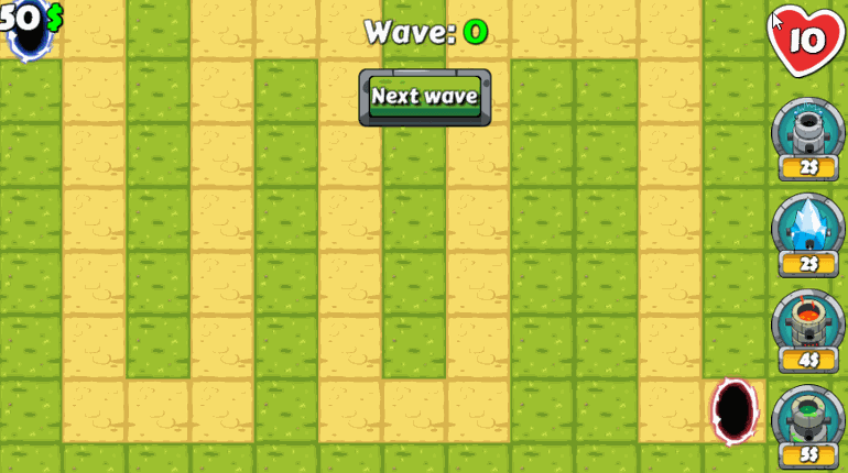 Unity Tower Defense tutorial Image