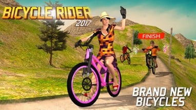 Offroad bicycle rider - uphill mountain BMX rider Image