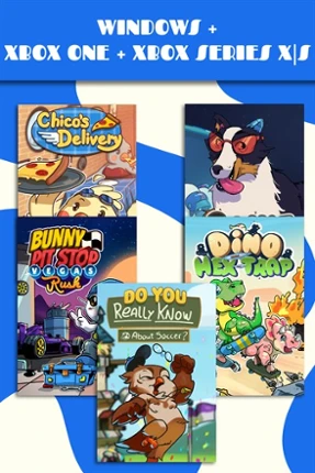Bunny Pit Stop + Chico's Delivery + Collie Call+ Dino Hex Trap + Do You Really Know About Soccer? (Bundle) Image