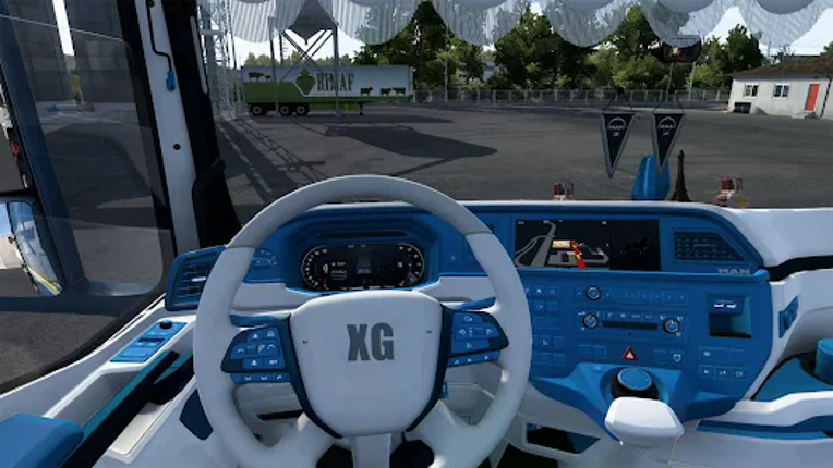 US Truck Driving Transport 3D Image