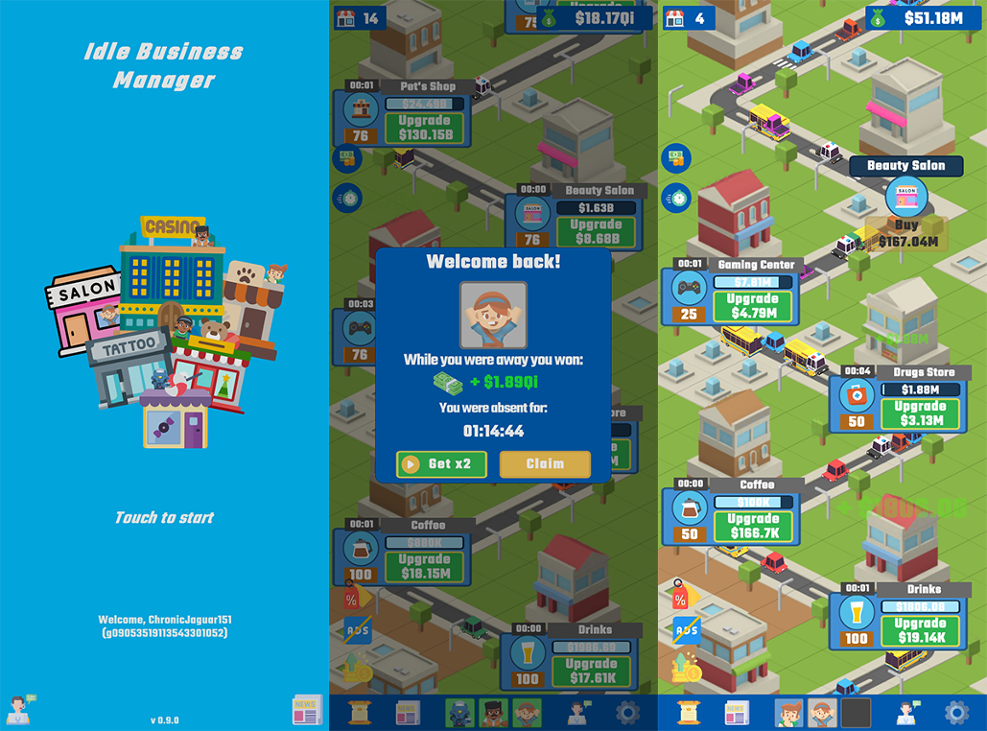 Games like Idle Business Manager (Tycoon Template)