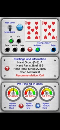 Starting Hand Dashboard screenshot