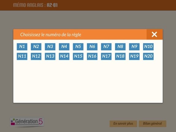 Mémo anglais A2-B1 screenshot