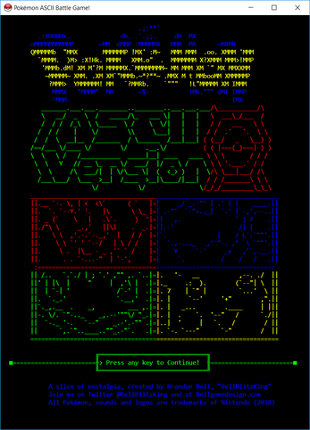 Pokemon ASCII Version CMD Battle Game! Image