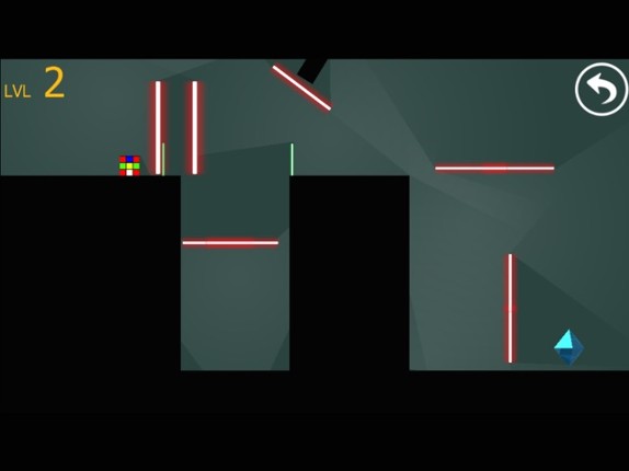 Cube magic runner escape laser room in dark screenshot