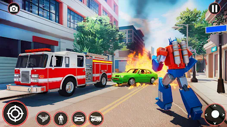 Fire Truck Robot Car Game Image