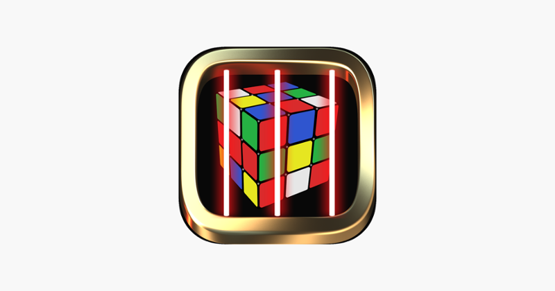 Cube magic runner escape laser room in dark Image