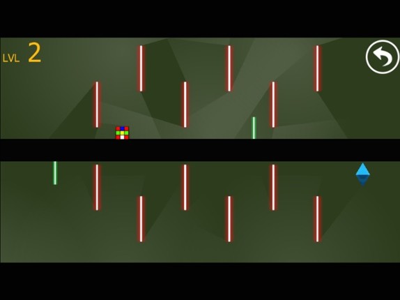 Cube magic runner escape laser room in dark screenshot
