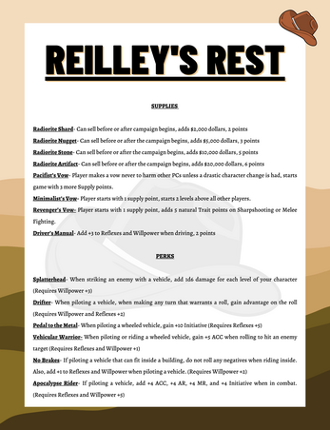 Reilley's Road Trip: A Neon Nights 1st Edition Expansion screenshot