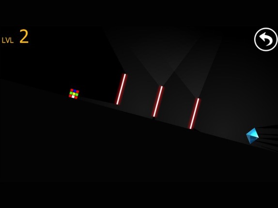 Cube magic runner escape laser room in dark screenshot