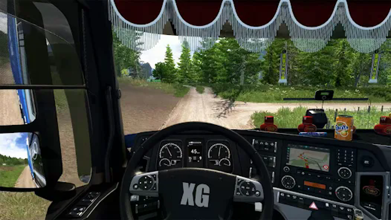 US Truck Driving Transport 3D Image