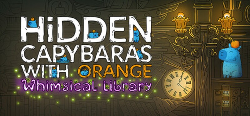 Hidden Capybaras with Orange in the Whimsical Library Image