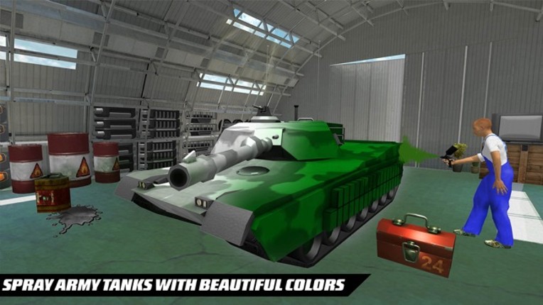 US Military Tank Mechanic Garage – Repair Workshop Image