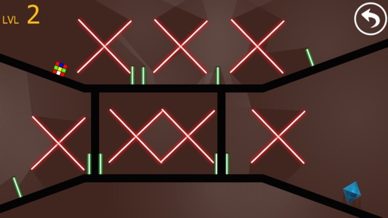 Cube magic runner escape laser room in dark screenshot