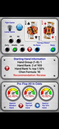Starting Hand Dashboard screenshot