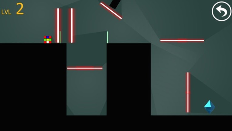 Cube magic runner escape laser room in dark screenshot