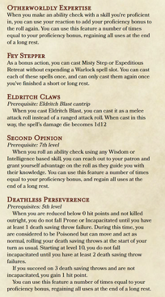 Warlock & Artificer Features: Additional Invocations & Infusions (D&D 5e) screenshot