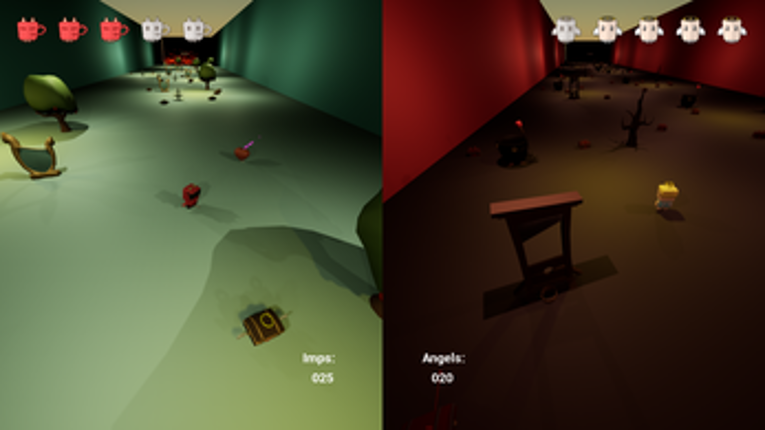 Indecisive battle of good and evil where all's fair in love and war Image