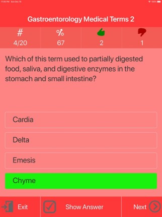 Gastroenterology Terms Quiz screenshot