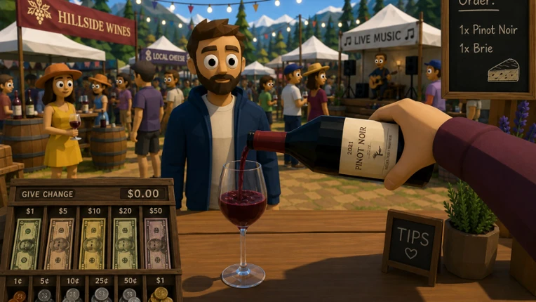 Outdoor Wine Market Simulator Image