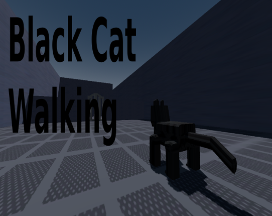 Black Cat Walking Image