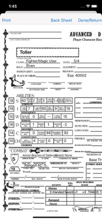 Character Gen for 1st Ed DnD screenshot