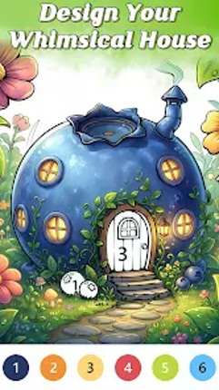 Whimsical House Coloring Book Image