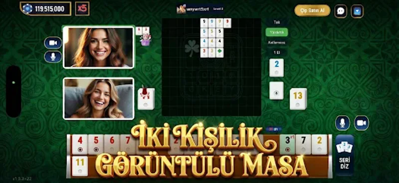 101 Okey Görüntülü screenshot