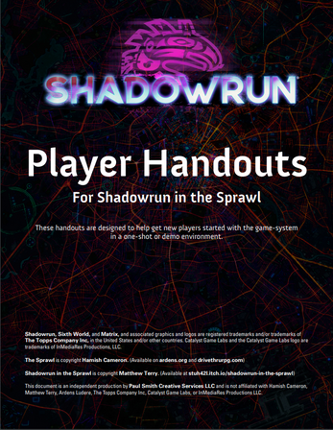 Player Handouts - Shadowrun in the Sprawl screenshot