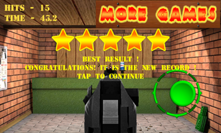 Pistol shooting at the target.  Weapon simulator. screenshot