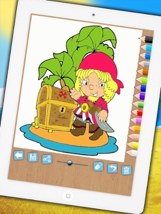 Paint and color pirates - Educational pirates coloring game for kids aged 1 to 6 years screenshot