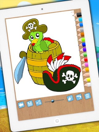 Paint and color pirates - Educational pirates coloring game for kids aged 1 to 6 years screenshot