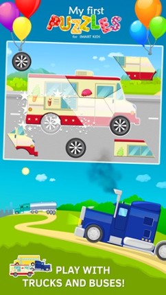 Trucks and Car Jigsaw Puzzles for Toddlers Free screenshot
