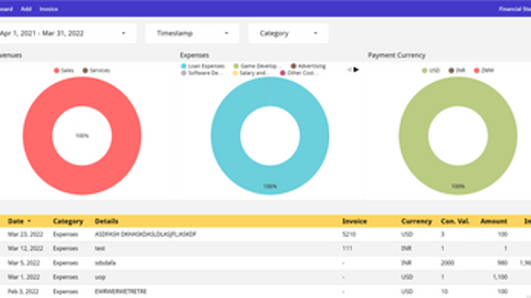 Accounting Software with Google Sheets screenshot