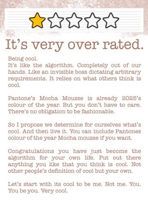 Mocha Mousse. Be whatever YOU decide is cool. screenshot