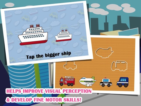 Vehicles Toddler Preschool FREE - All in 1 Educational Puzzle Games for Kids Image