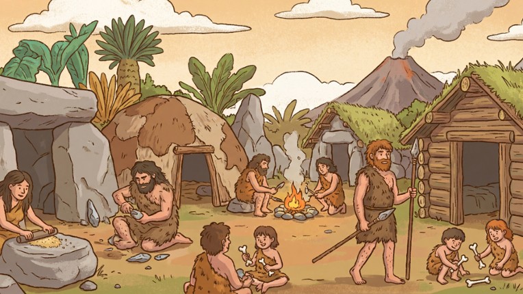 999 Hidden Cats: Stone Age Together Image