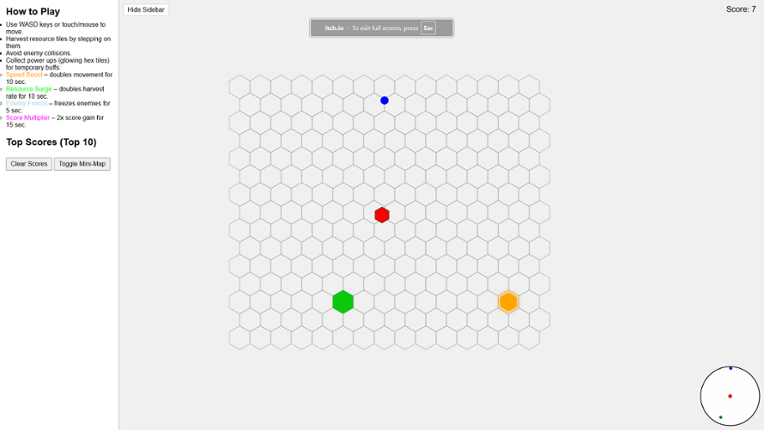 HexHavoc: Fast-Paced Hex Grid Survival Image