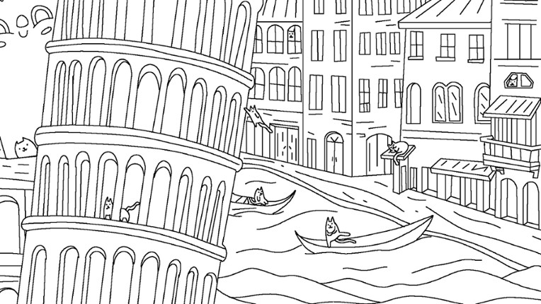 100 Cats Lost in Italy Find & Color screenshot