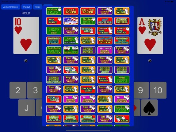 Video Poker Analyzer screenshot