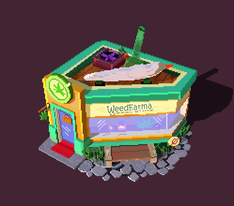 Games like weed pharma 2D isometric Pixel art