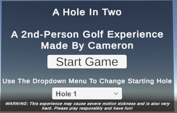 A Hole In Two VR - A 2nd Person Golf Experience screenshot