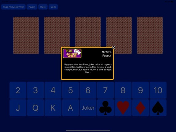 Video Poker Analyzer screenshot