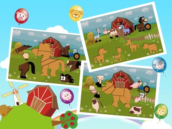 Farm Animal Puzzles - Educational Preschool Learning Games for Kids &amp; Toddlers Free screenshot